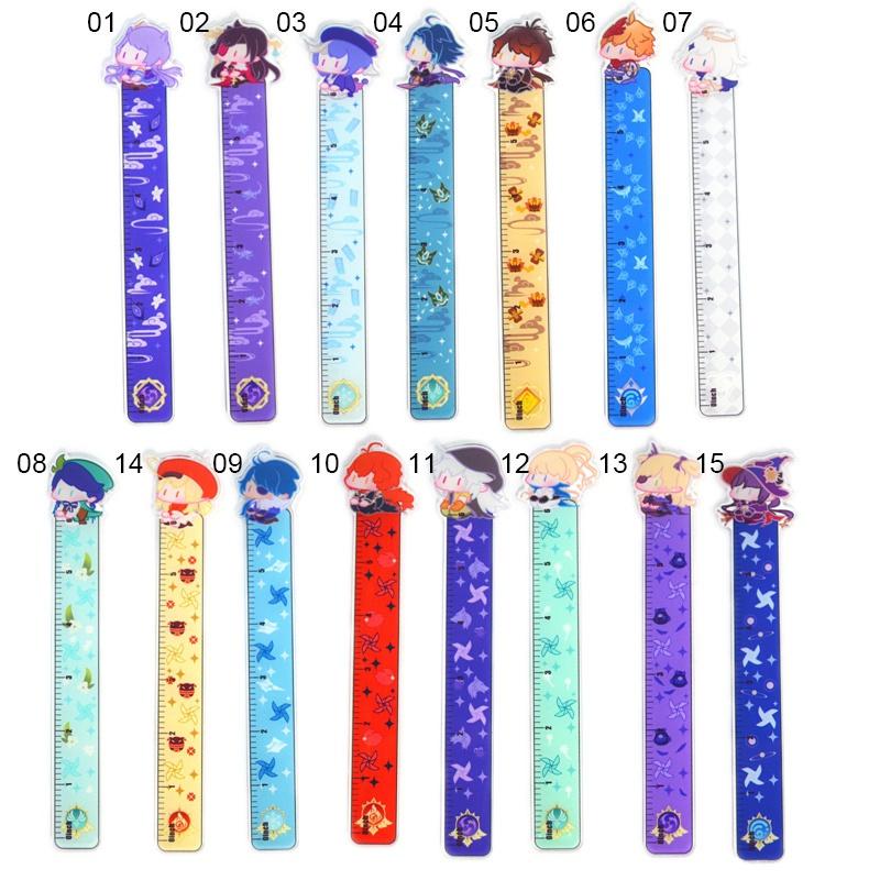 Thước đo thẳng hoạt hình Genshin cho học sinh