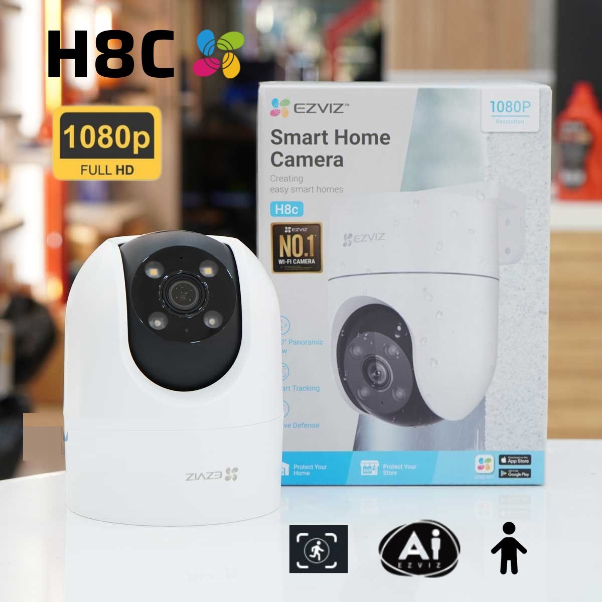 CAMERA EZVIZ H8C QUAY XOAY, TỰ ĐỘNG THEO DÕI CHUYỂN ĐỘNG THÔNG MINH - HÀNG CHÍNH HÃNG