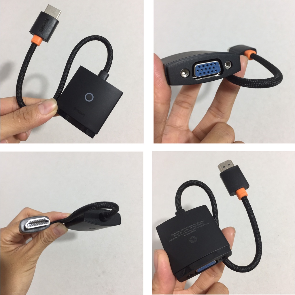 Đầu chuyển HDMI ra VGA 1080P Baseus Lite Series BS-OH010 -Hàng chính hãng