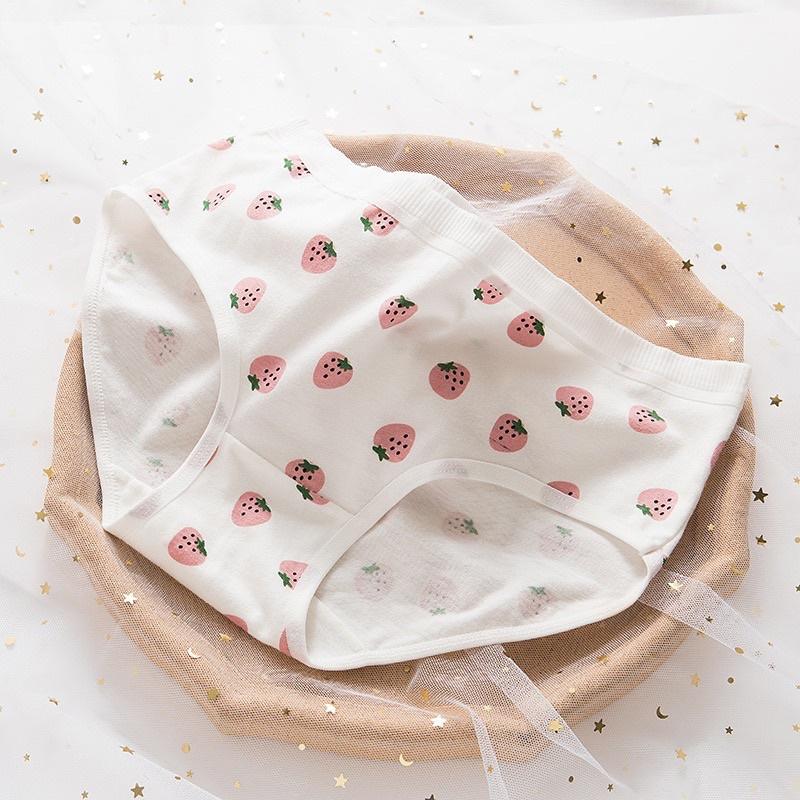 Quần Lót Nữ Cotton Siêu Thoáng Nâng Mông Dâu Tây Siêu xinh QL08