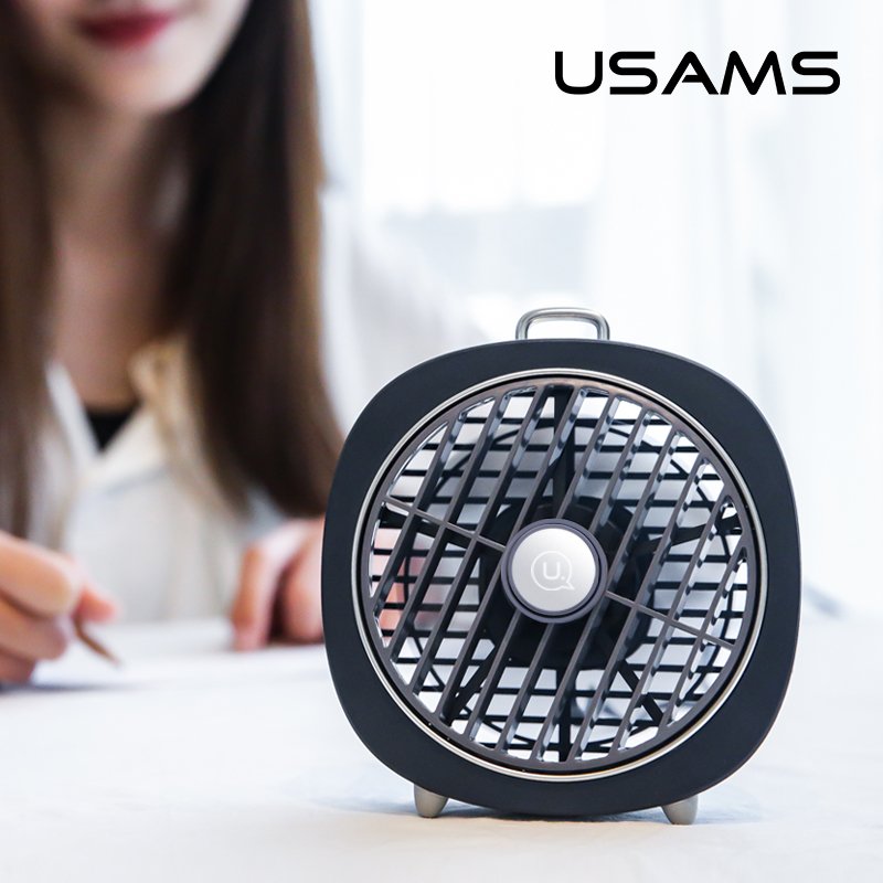 Quạt bàn mini có đèn USAMS US-ZB065 Desktop mini Lamp Fan - Hàng chính hãng