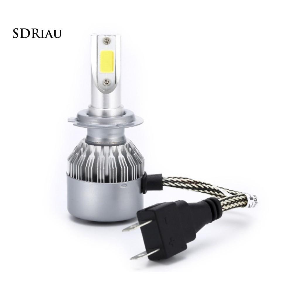 2 Đèn Pha Siêu Sáng C6 H1/H4/H7 6000k Cho Xe Hơi