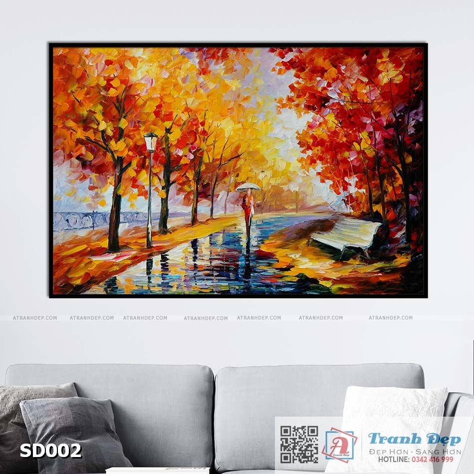 Tranh canvas sơn dầu trường phái ấn tượng (palette knife)  - SD002