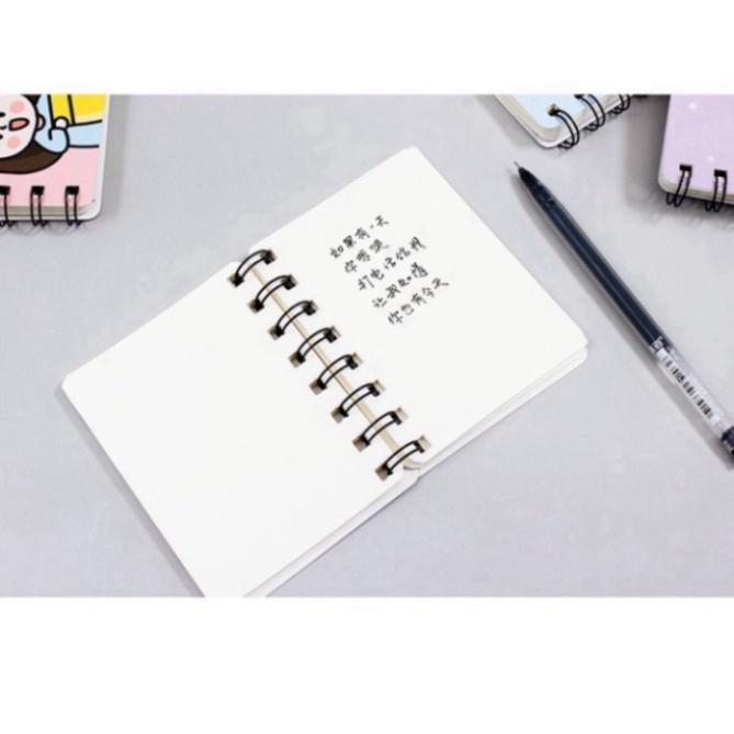 Sổ Tay A7 gáy Lò Xo mini tiện lợi loại nhiều mẫu đáng yêu 160 trang