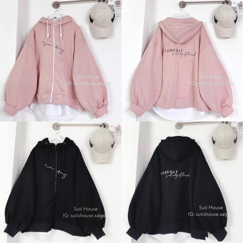 Khoác Nữ Someday 2 Màu Form Rộng Xẻ Tà Tay Phồng Nhẹ Phong Cách Ulzzang - Suti House
