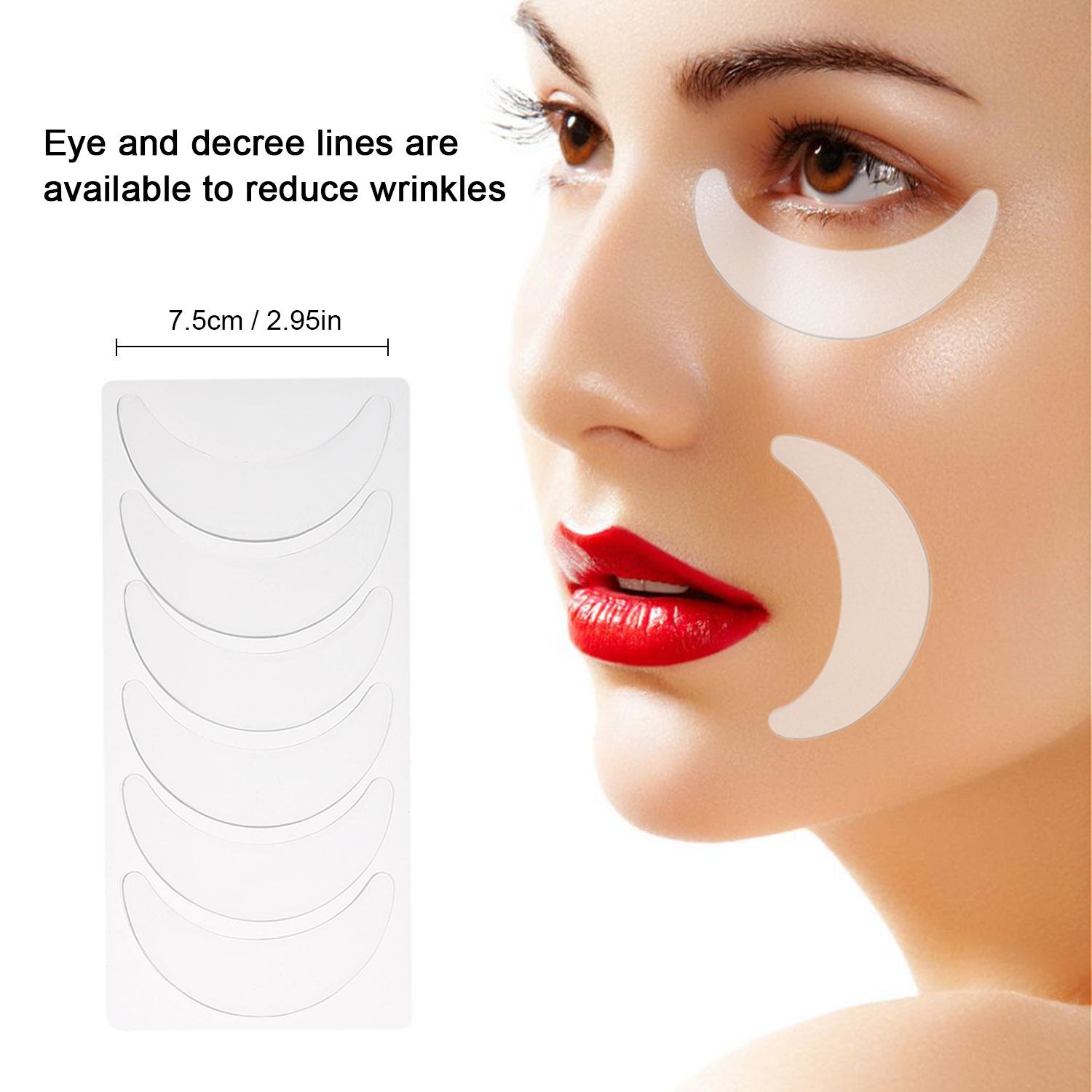 5 miếng dán silicone trong suốt tái sử dụng xóa nếp nhăn mặt, trán, khóe miệng