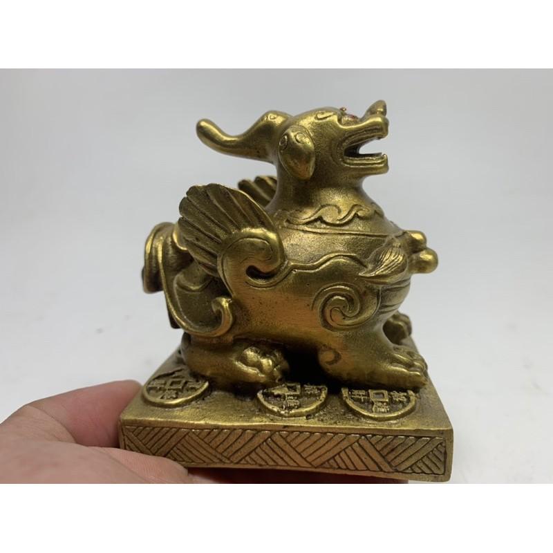 Tỳ Hưu Phong Thuỷ Bằng Đồng Nguyên Chất Để Két Sắt, Ban Thần Tài cao 9cm