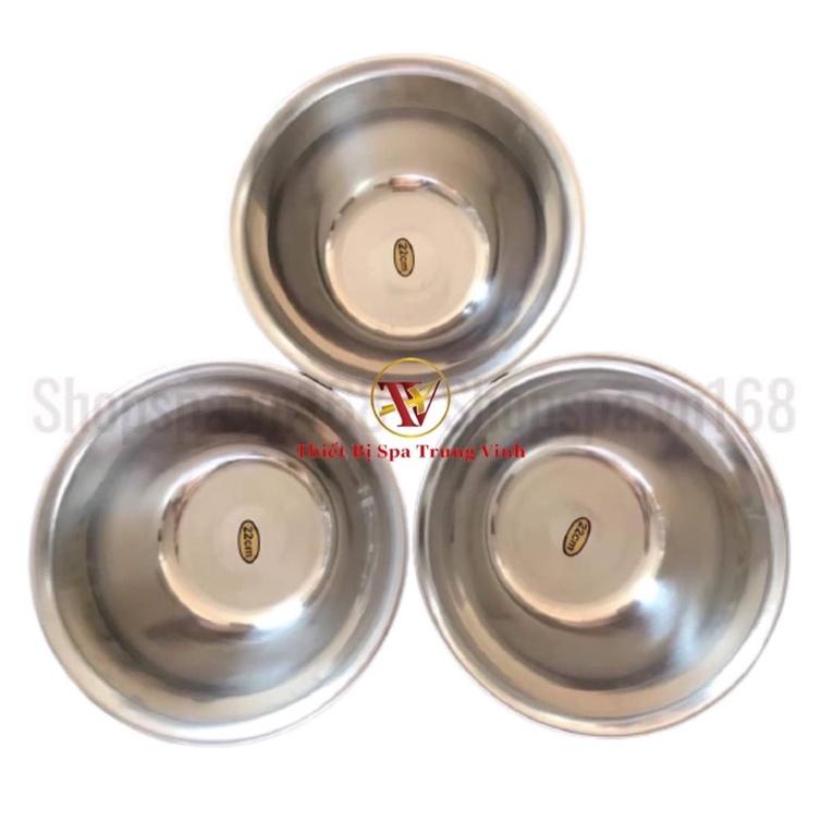 Bát Inox Rửa Mặt Dùng Trong Spa, Size 22cm