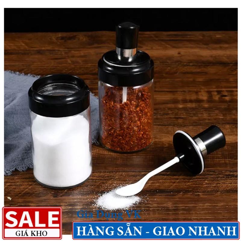 Hũ Đựng Gia Vị Thuỷ Tinh Kèm Muỗng 250ml
