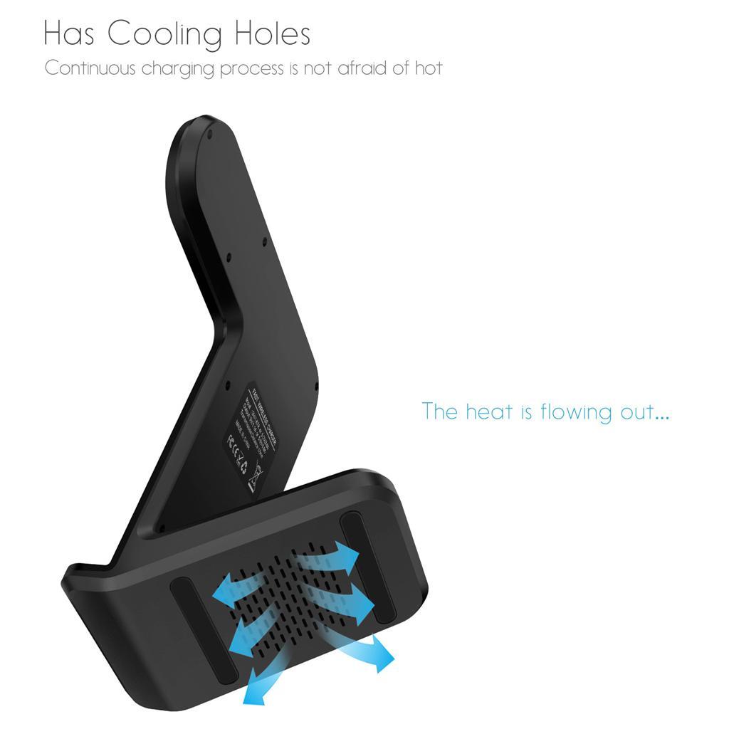 2 in1 Qi Wireless Charger Charging Pad Stand Dock For  Apple Watch NEW