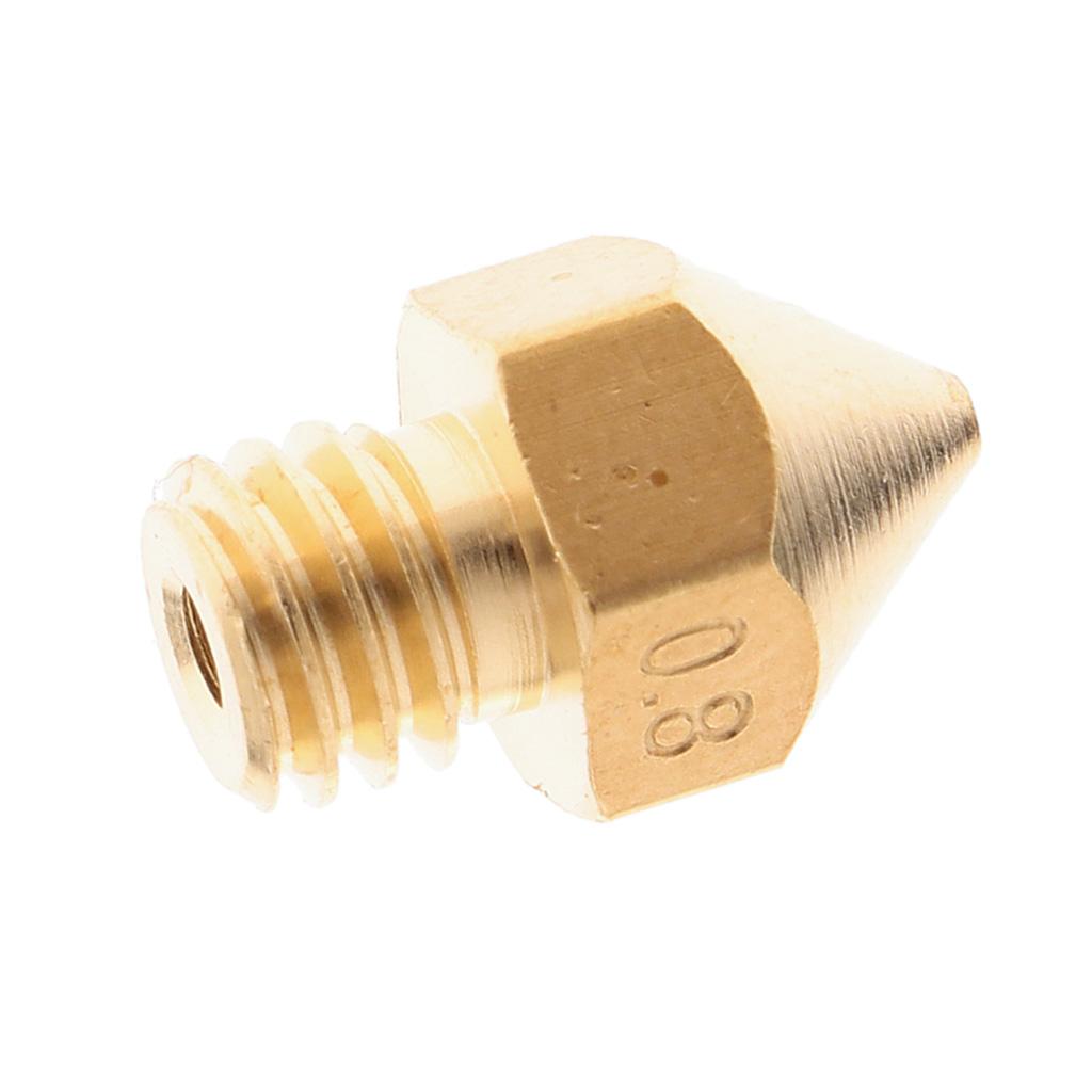 1Piece 3D Printer Extruder Brass Nozzle Printhead 0.6mm / 0.8mm / 1.0mm