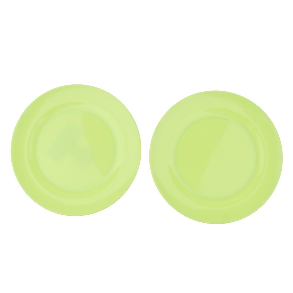 2pcs Plates Set Food Container Dishes Camping Outdoor Storage Bowl Pink