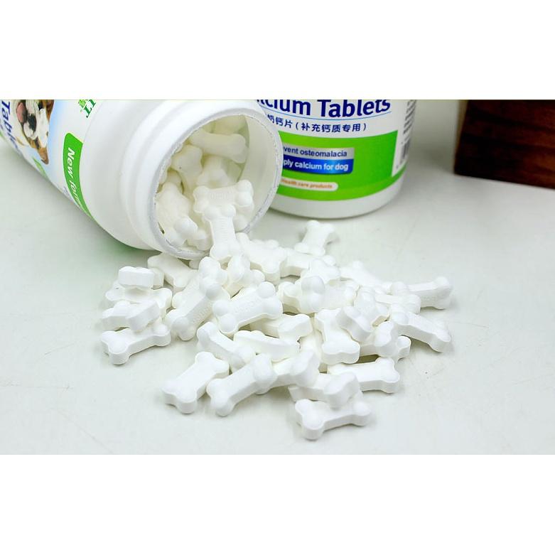 Viên Bổ Sung Canxi-Khoáng-Dưỡng Lông Vitamin D3 Cho Chó Calcium Tablets Spirit Lọ 160g