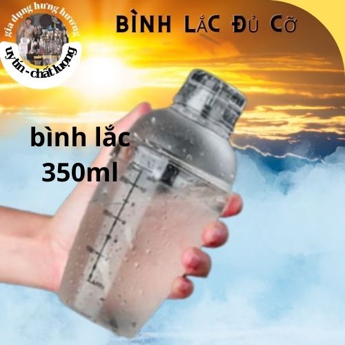 Bình lắc Shaker pha chế nhựa chia vạch đen 350ml- 500ml - 700ml - 1000ml