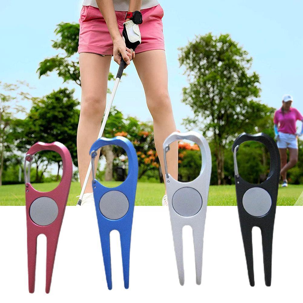 Sân Golf Dụng Cụ Sửa Chữa Thép Sân Golf Nĩa Sửa Chữa Sửa Chữa Bền Bóng Vị Trí Dụng Cụ Golf Bút Q7y7 Color: Black