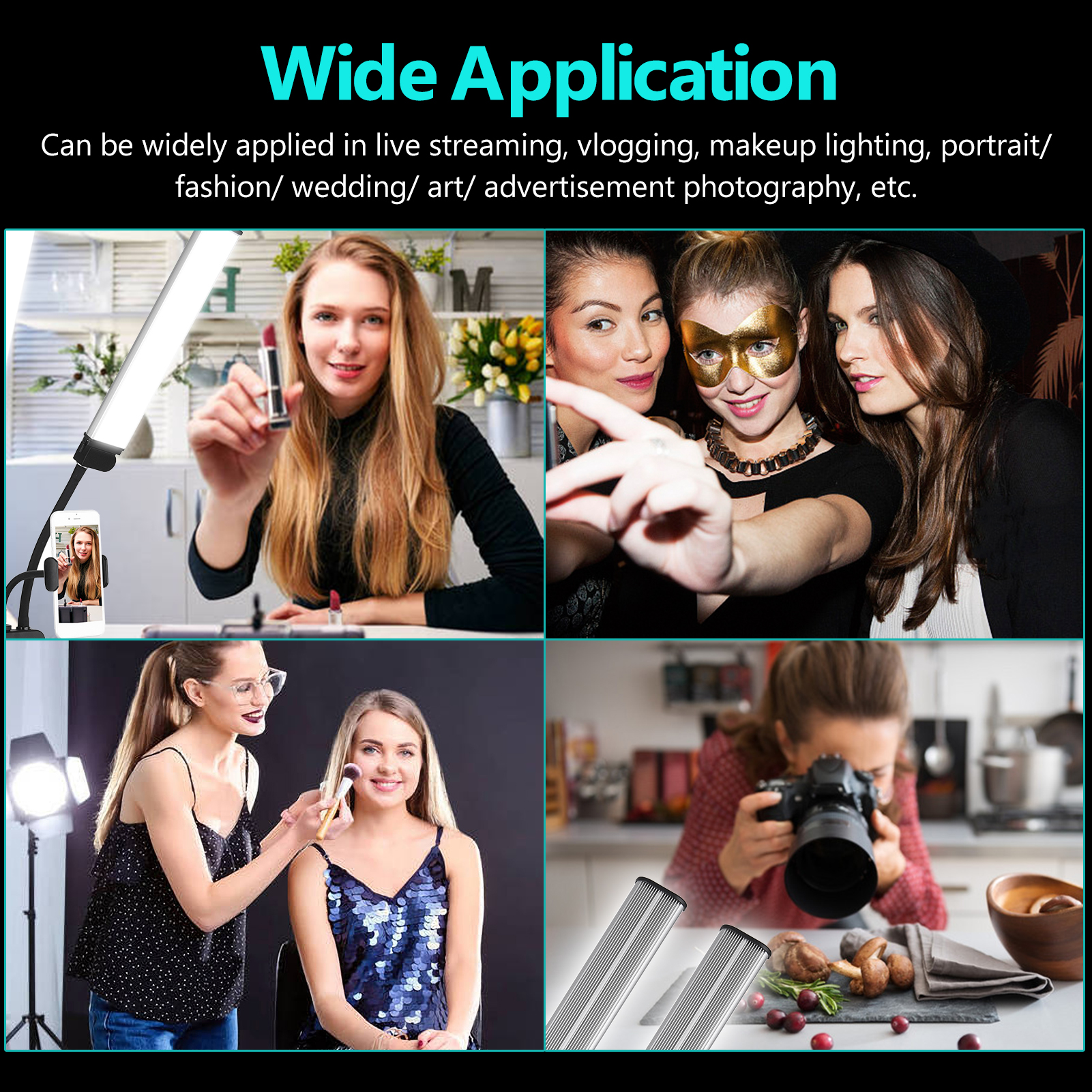 Đèn LED làm đẹp có thể thay đổi màu 3200K-4500K-5600K 3 Chế độ chiếu sáng 45W