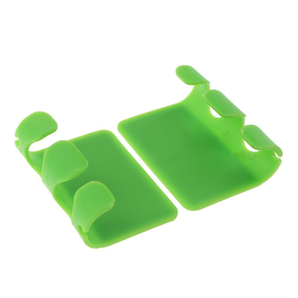 2pcs Adhesive ABS Holder Hanger Power Plug Cable Key Hook Green