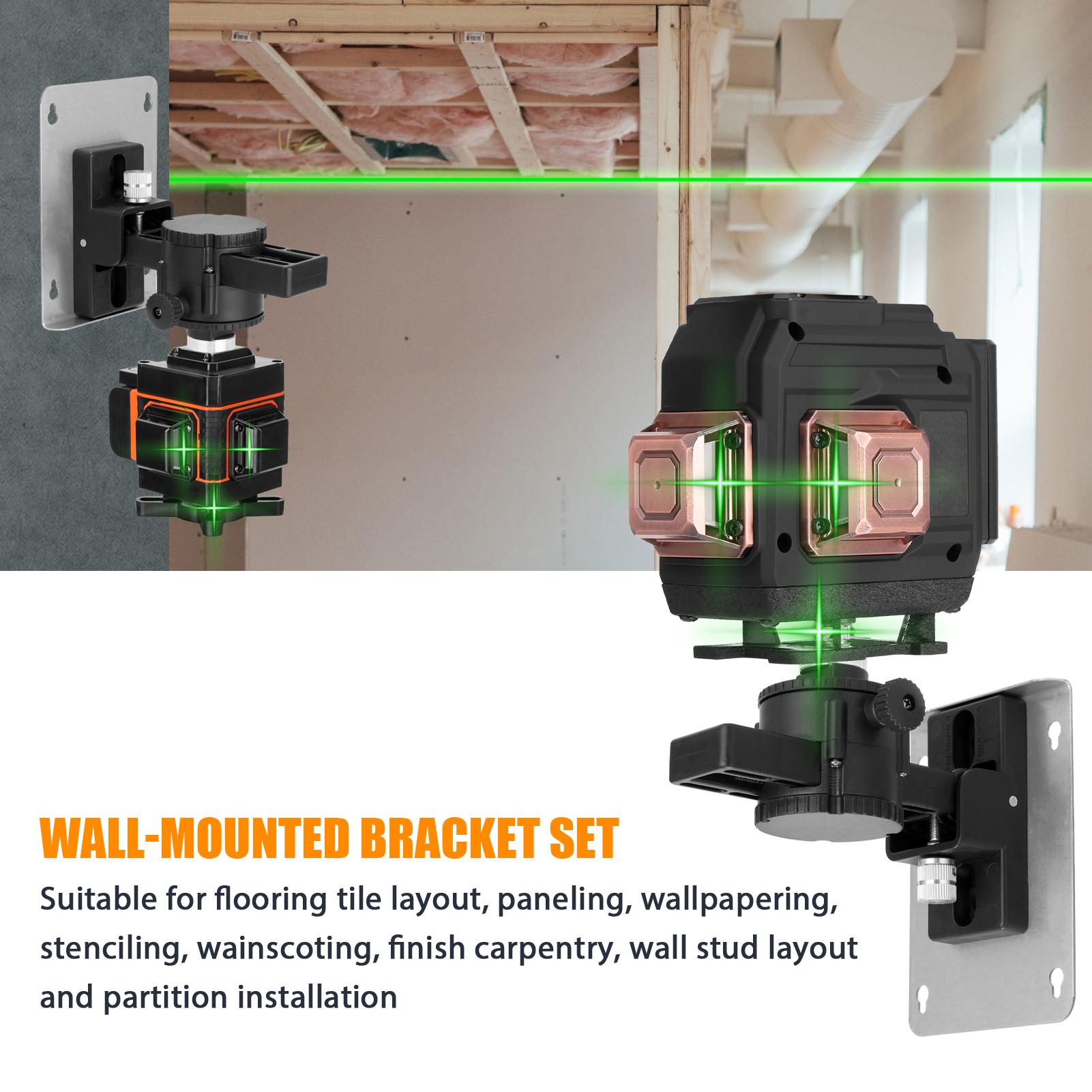 360 Degree Rotation 15°Tilt Angle Adjustable Laser Level Wall-mounted Bracket with Iron Board