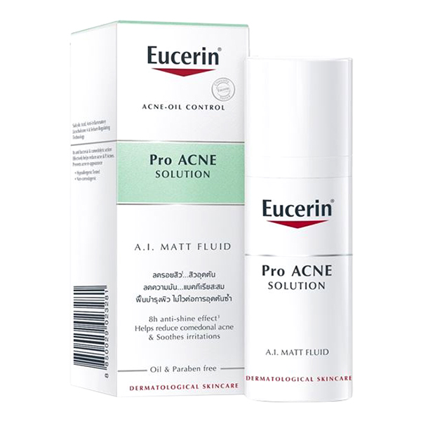 Bộ Gel Rửa Mặt Cho Da Dầu Mụn Eucerin ProAcne Solution Cleansing Gel Và Kem Giúp Kiểm Soát Dầu Giảm Mụn Eucerin ProAcne Solution Mattifying Fluid