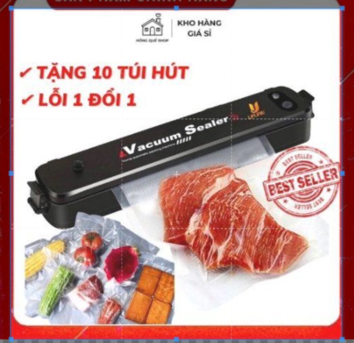 Máy Hút Chân Không Thực Phẩm Kèm Hàn Miệng Túi Vacuum Sealer ( tặng set túi hút )