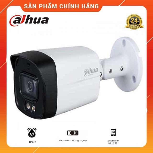 Camera Analog thân trụ Dahua HACHFW1509TLMP-A-LED và HFW1509TLMP 5Mp hồng ngoại 40m, IP67.đêm có màu - Hàng Chính Hãng