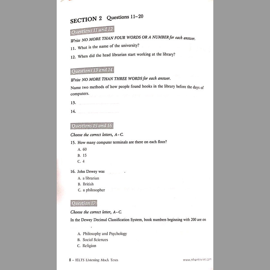 IELTS Listening Mock Test (Kèm CD)