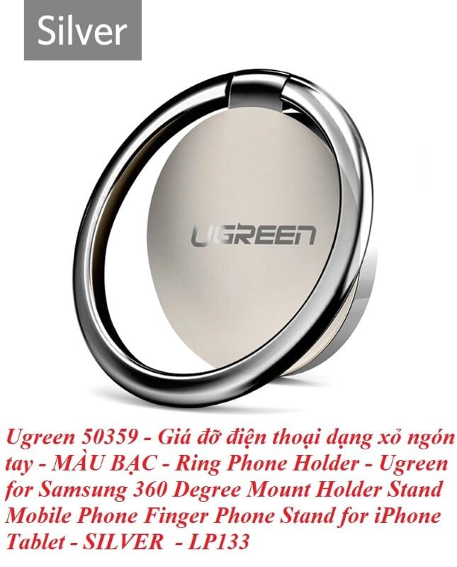 Ugreen UG50359LP133TK Màu Bạc Giá đỡ ngón tay cho điện thoại + máy tính bảng - HÀNG CHÍNH HÃNG