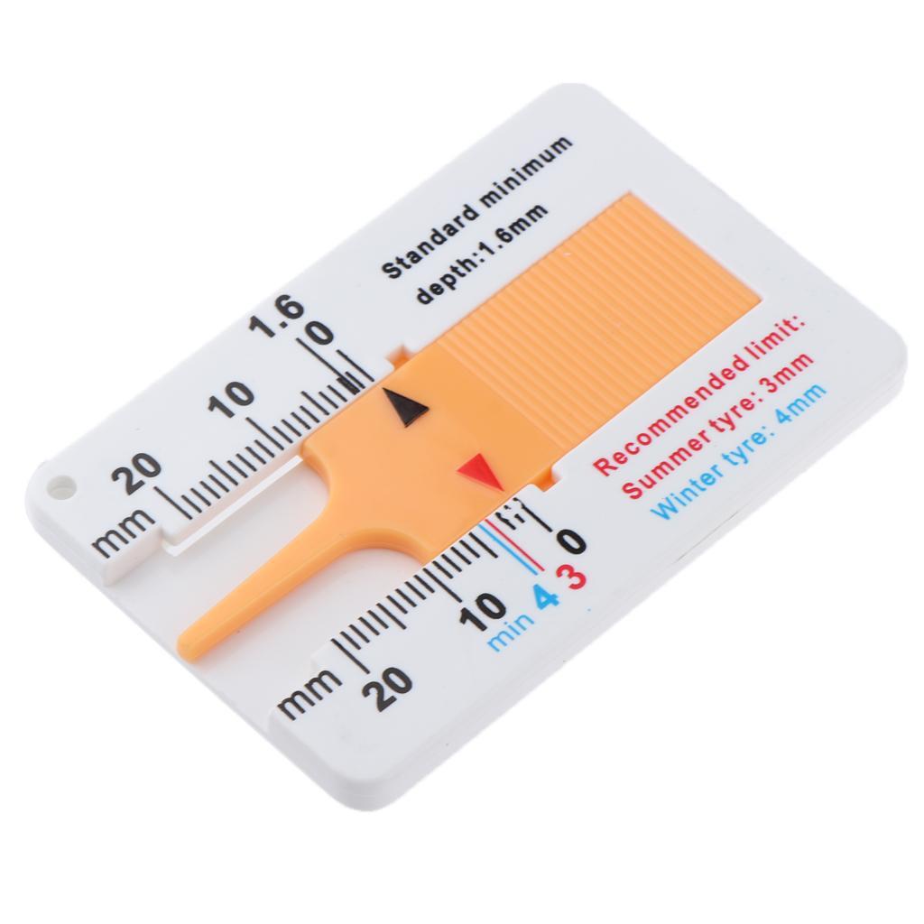 2- Car Motorcycle Tyre Tread Ruler Depth Gauge Meter Wheel Measuring Tool