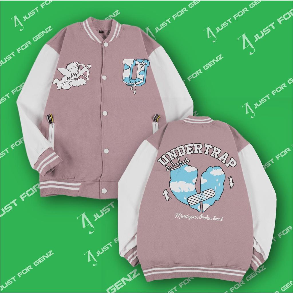 Áo khoác Bomber Varsity Jacket UNDERTRAP, áo bomber nam nữ unisex JFgenz chất nỉ bông BST màu sắc