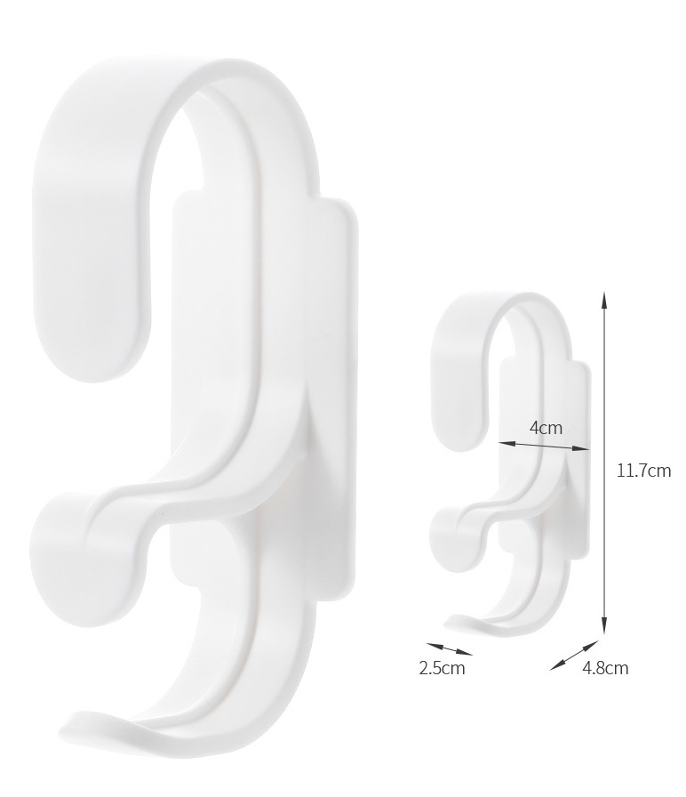 Móc treo thau đôi bằng nhựa màu trắng dán tường cao cấp, giá treo vật dụng 2 tầng bền chắc