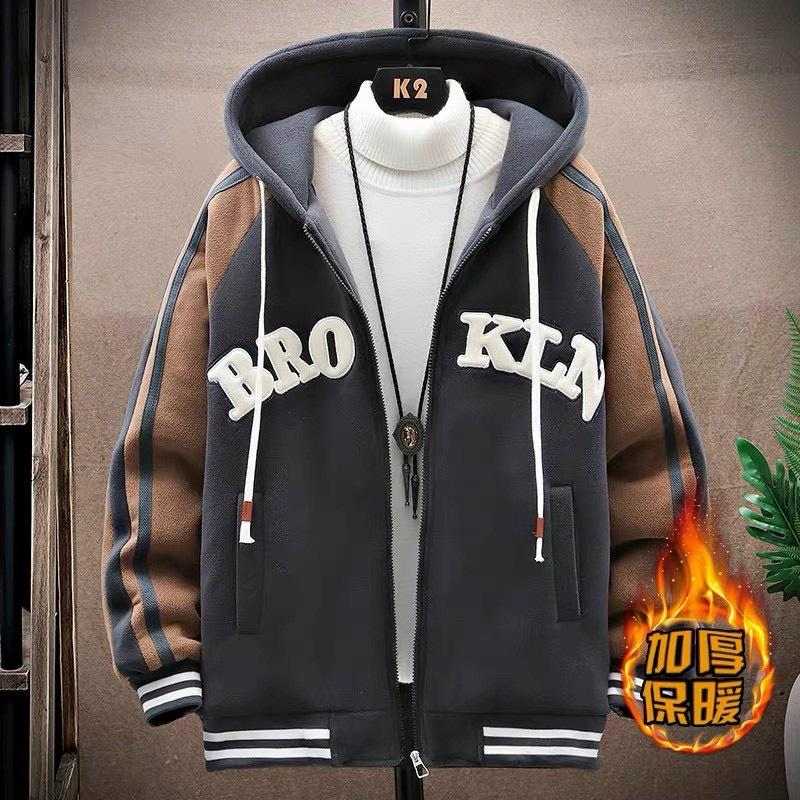 Áo Khoác Hoodie Dây Kéo Thêu Chữ BRO Vải Nỉ PE UNISEX Nam Nữ Phối Nón lớn From Rộng Phong Cách Hàn Quốc Kgia fashion