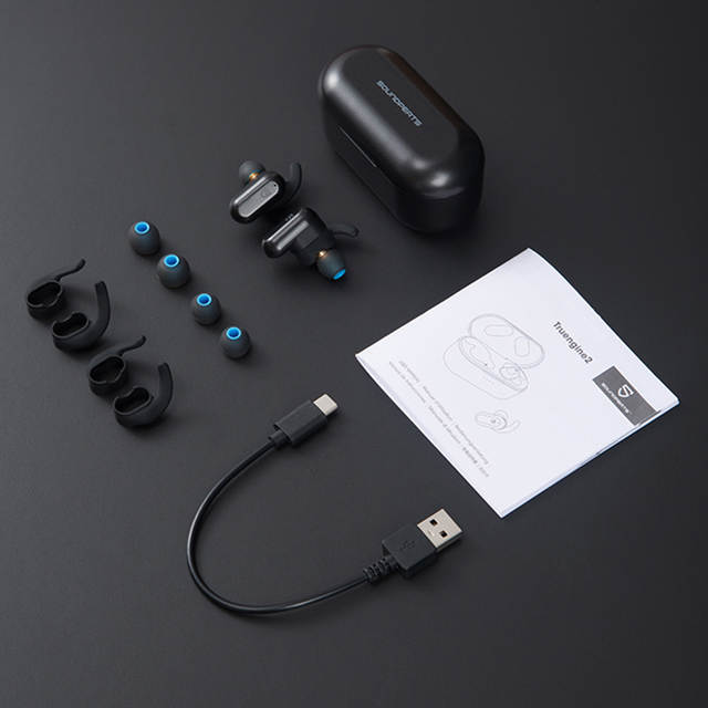 Tai nghe bluetooth TrueWireless Earbuds SOUNDPEATS TrueGine2 Bluetooth V5.0, thời gian nghe nhạc 7h - Hàng chính hãng