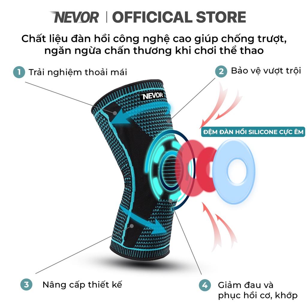 Bó gối thể thao Nevor BDG05 giảm đau, phòng tránh chấn thương dây chằng sử dụng cho gym, bóng đá, bóng rổ,..