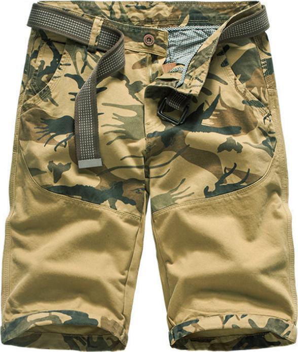 Men's plus size tooling camouflage color casual beach pants shorts
