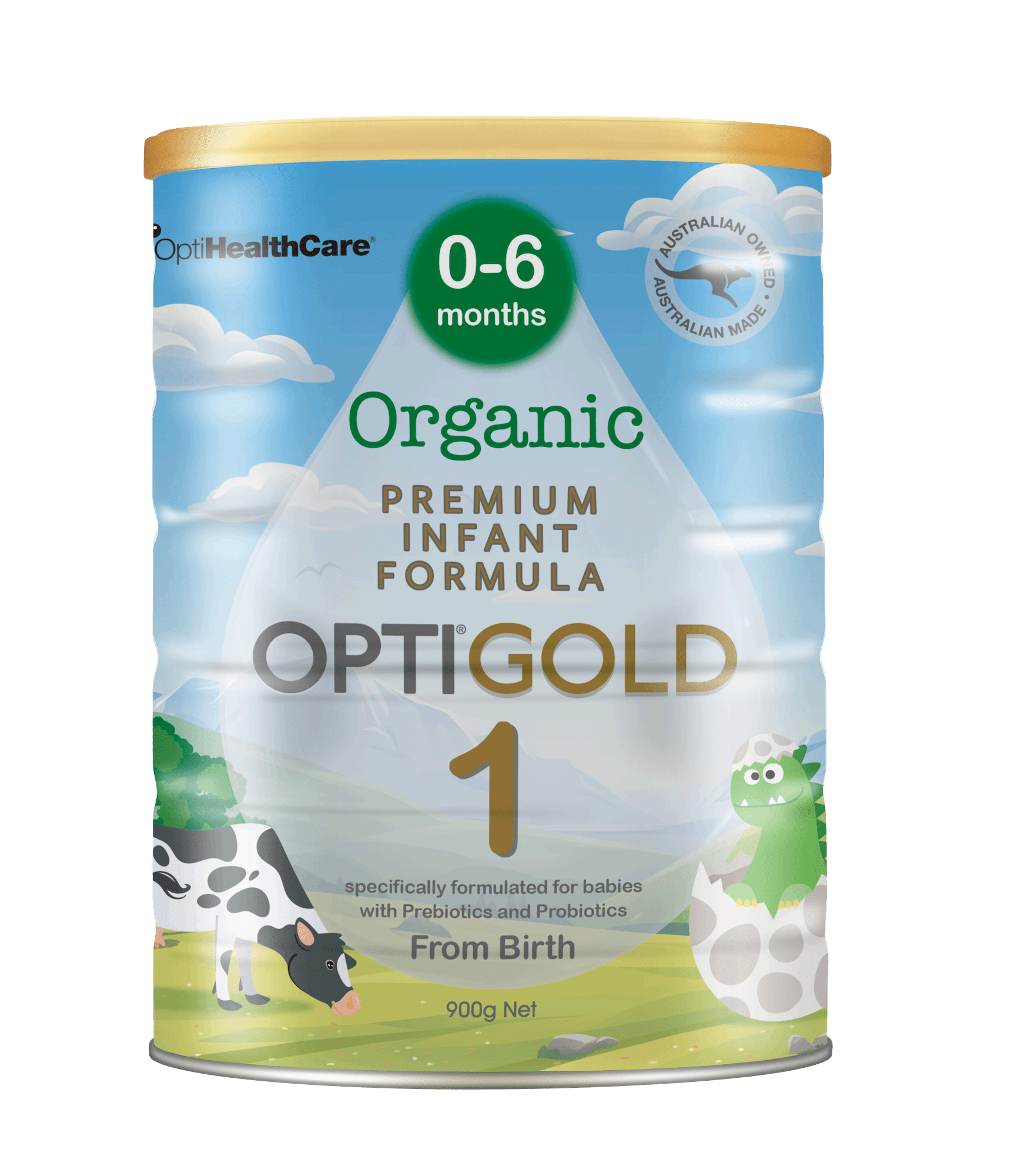 Sữa bột Organic cho trẻ từ 0-6 tháng tuổi Optigold Organic Infant Formula Step 1