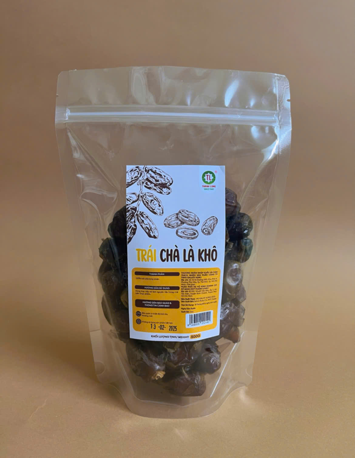 Quả Chà Là Sấy Khô Không Đường Nhập Khẩu Thành Long Food Túi Zip 200/500gram