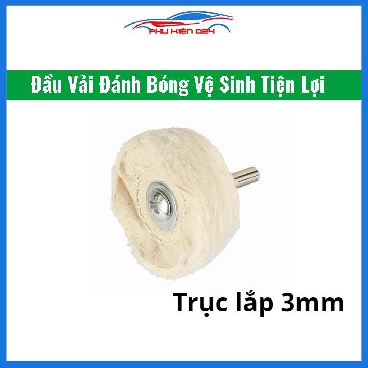 Đầu len đánh bóng kim loại sợi vải trục lắp 3mm dạng đĩa