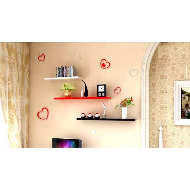 Bộ 3 kệ thanh ngang 40,60,80cm sâu 12cm Gỗ lõi xanh chống ẩm cao cấp