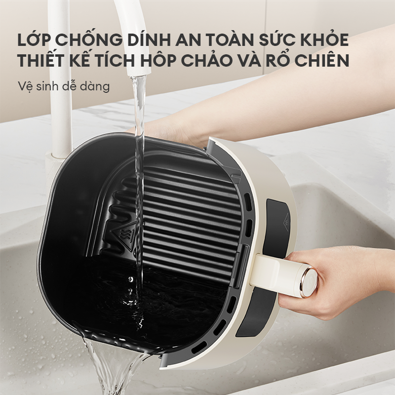 Nồi chiên không dầu 5L Gaabor AF-45M01A mặt kính trong suốt vừa con gà 1.5kg công suất 1350W - Hàng chính hãng