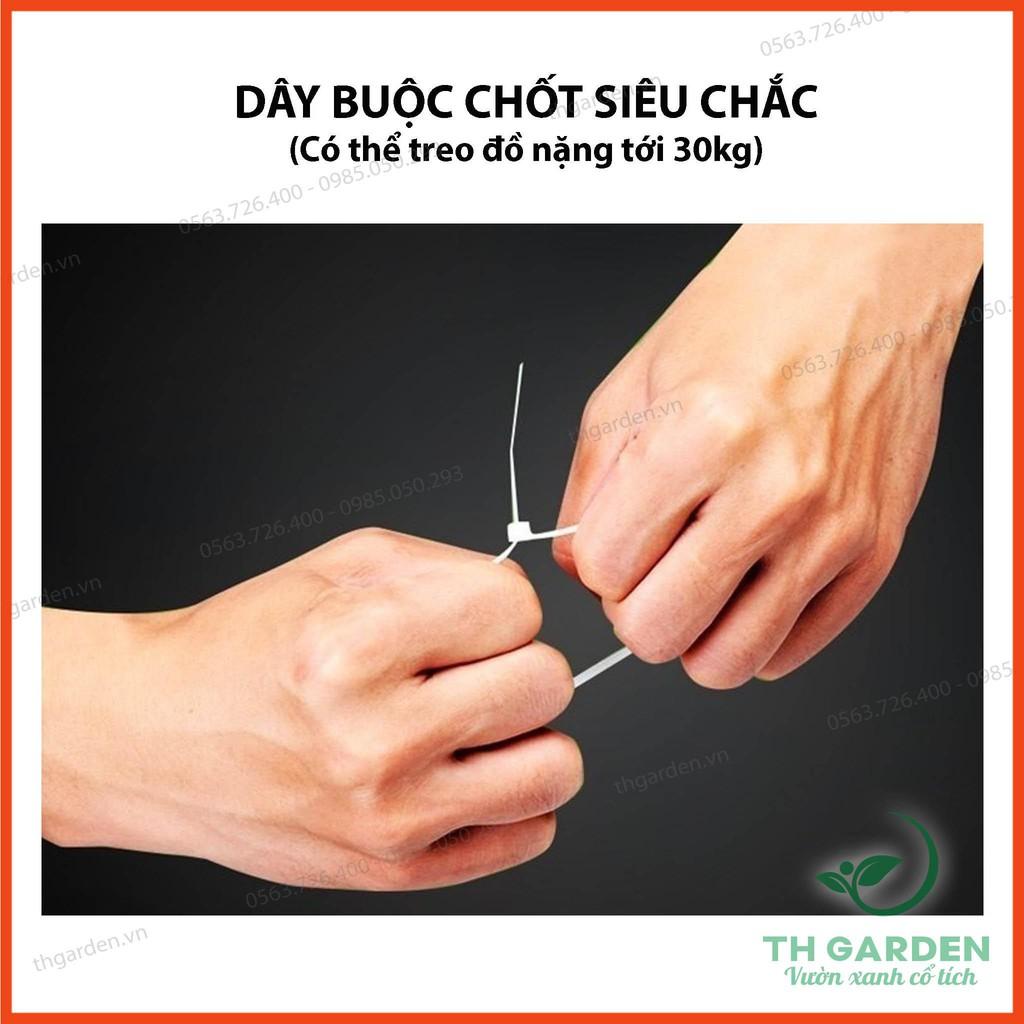 100 Dây Rút Nhựa, Lạt Thít Nhựa TH Garden - Dây Thít Dài 20cm - Lạt Nhựa Dẻo Dai Siêu Chắc, Siêu Bền - Dây Buộc Đồ Rất Chắc Chắn