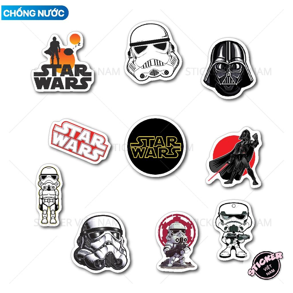 Sticker in hình STAR WARs  - Dán Trang Trí - Chất Liệu PVC Cán Màng Chất Lượng Cao Chống Nước, Chống Nắng, Không Bong Tróc Phai Màu