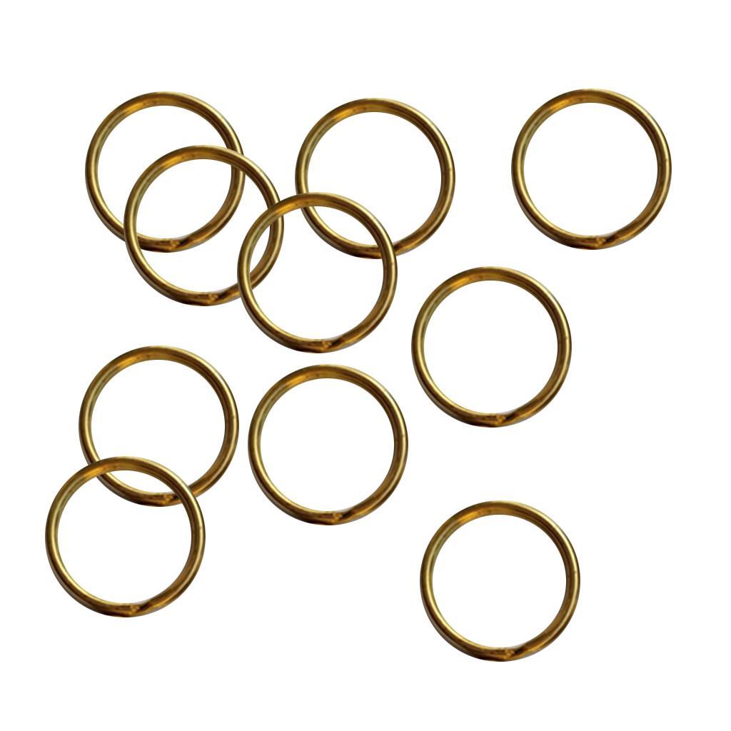 20 Pieces Brass Flat And Round Split Key Chain Rings Key Holder Craft 30mm