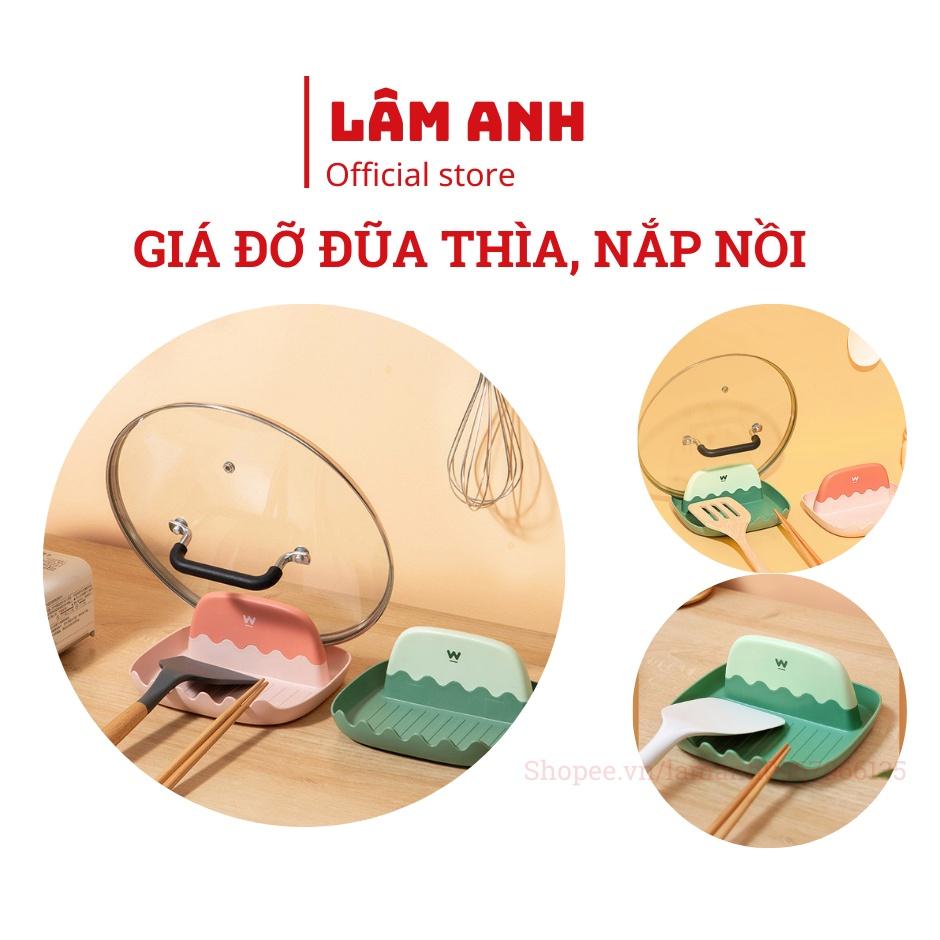 Giá Đỡ Nắp Nồi Đa Năng Tiện Dụng Cho Nhà Bếp - Khay Đỡ Gác Vung Nồi, Muôi, Thìa Bằng Nhựa Chống Trượt