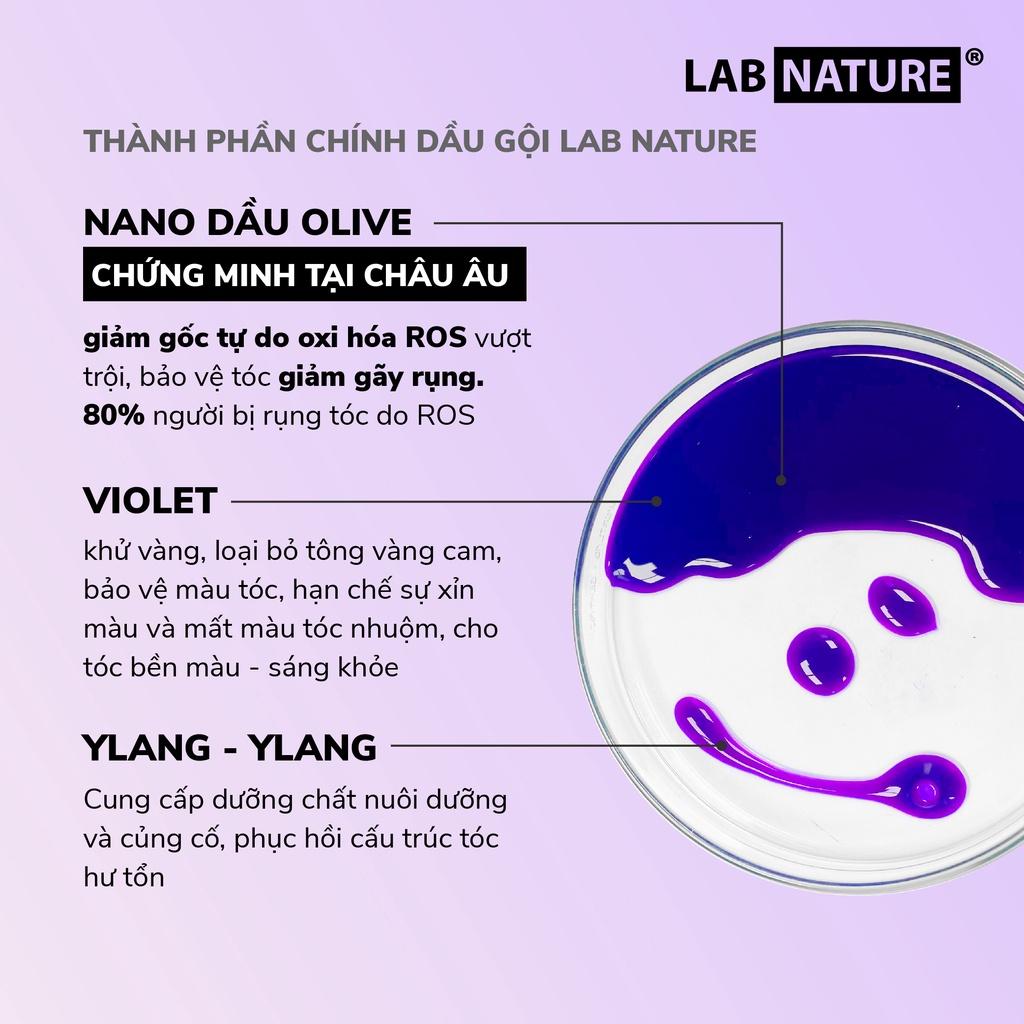 Dầu Gội Khử Vàng, Giữ Màu Tóc Tẩy Nhuộm Lab Nature No.1 - Công Nghệ Nano Olive Oil -250ml