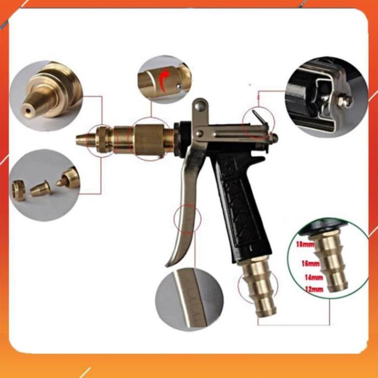 ️Evoucher Bộ dây vòi xịt nước rửa xe, tưới cây , tăng áp 3 lần, loại 3m, 5m 206236Eđầu đồng, cút+ túi đựng bút