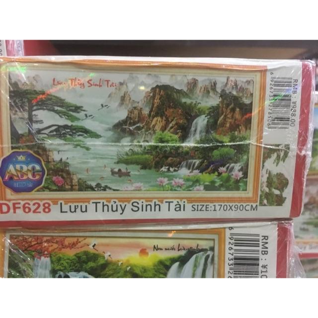 DF628-Tranh đính đá Lưu Thuỷ Sinh Tài 170x90cm chưa đính