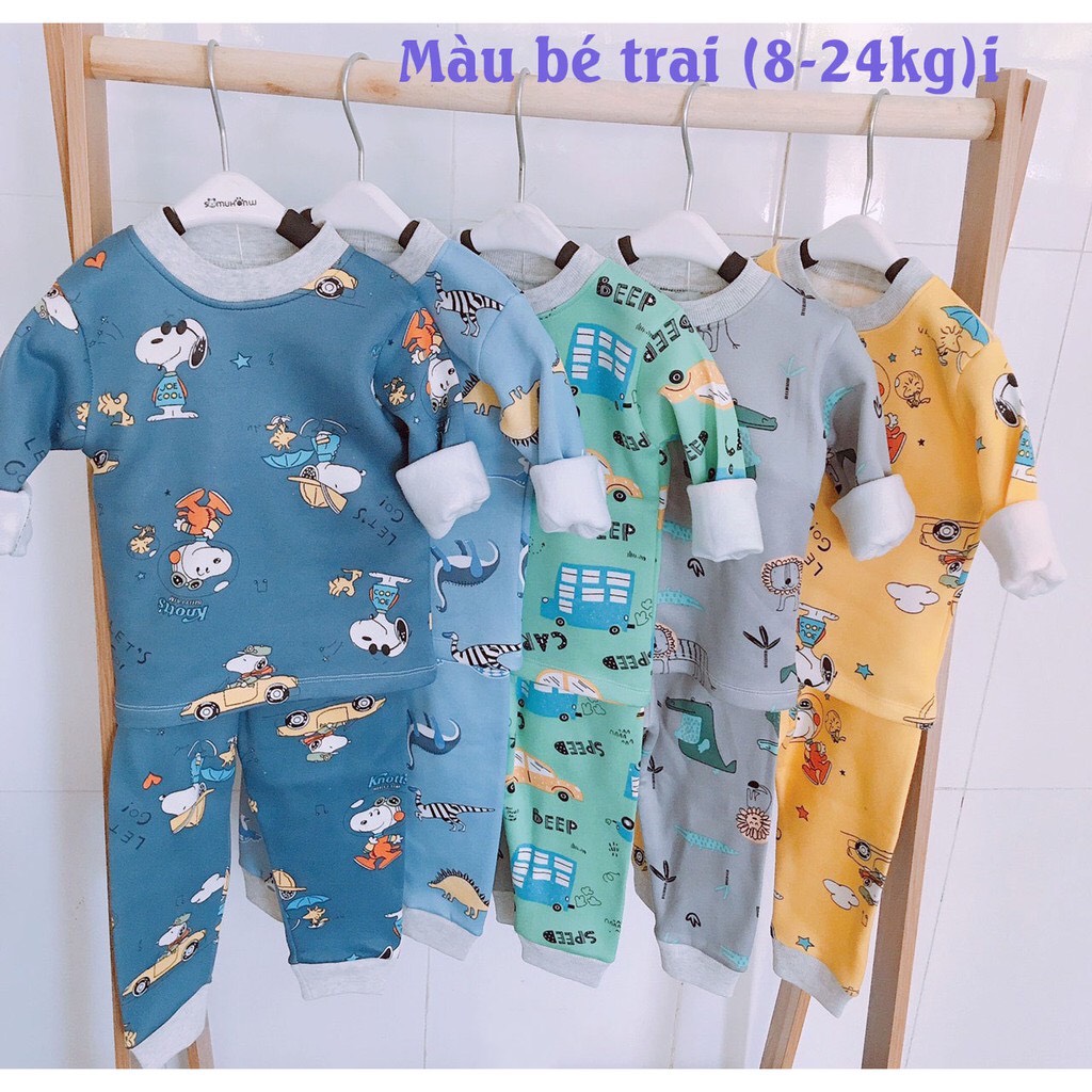 Bộ nỉ bông ấm áp cho bé yêu Phom To 8_20kg Tanosa;Bộ nỉ bông ấm áp cho bé trai và bé gai;Bộ nỉ bông nhiều màu TANOSA