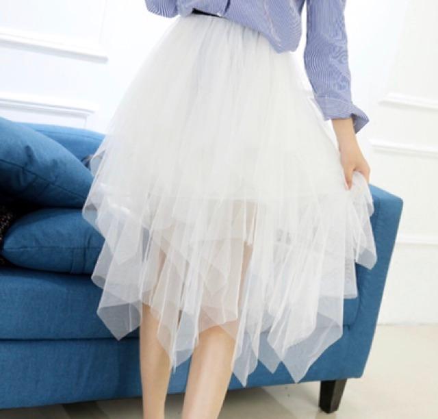 Chân váy lưới nhọn hình thật Freesize dưới 55kg- Carotshop