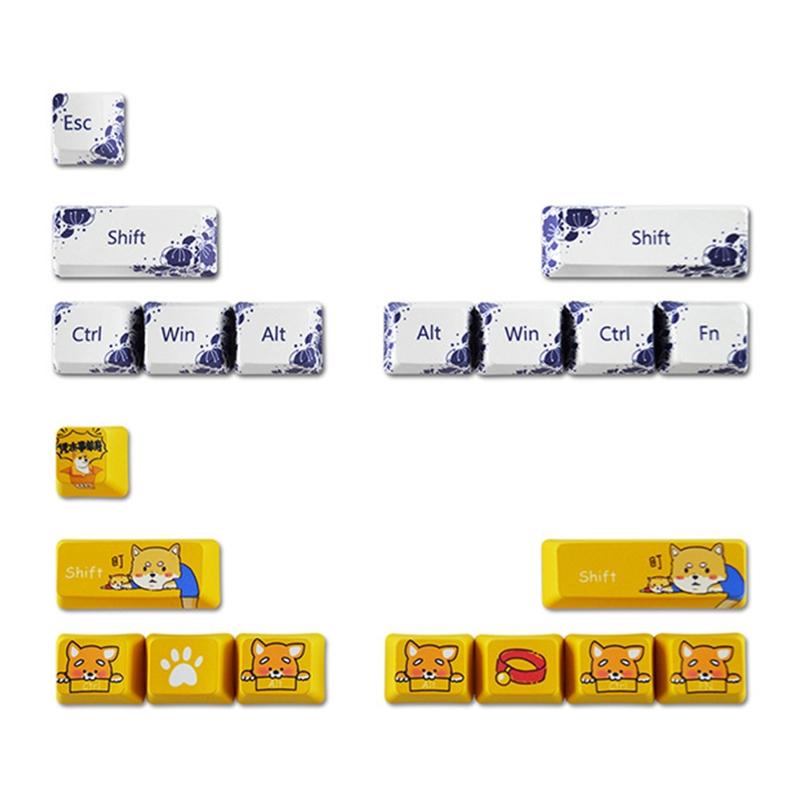 10 PCS CMYK Dye Sub PBT Keycaps Win Màu Sublimation R1 Shift Bổ sung vị trí khóa lớn