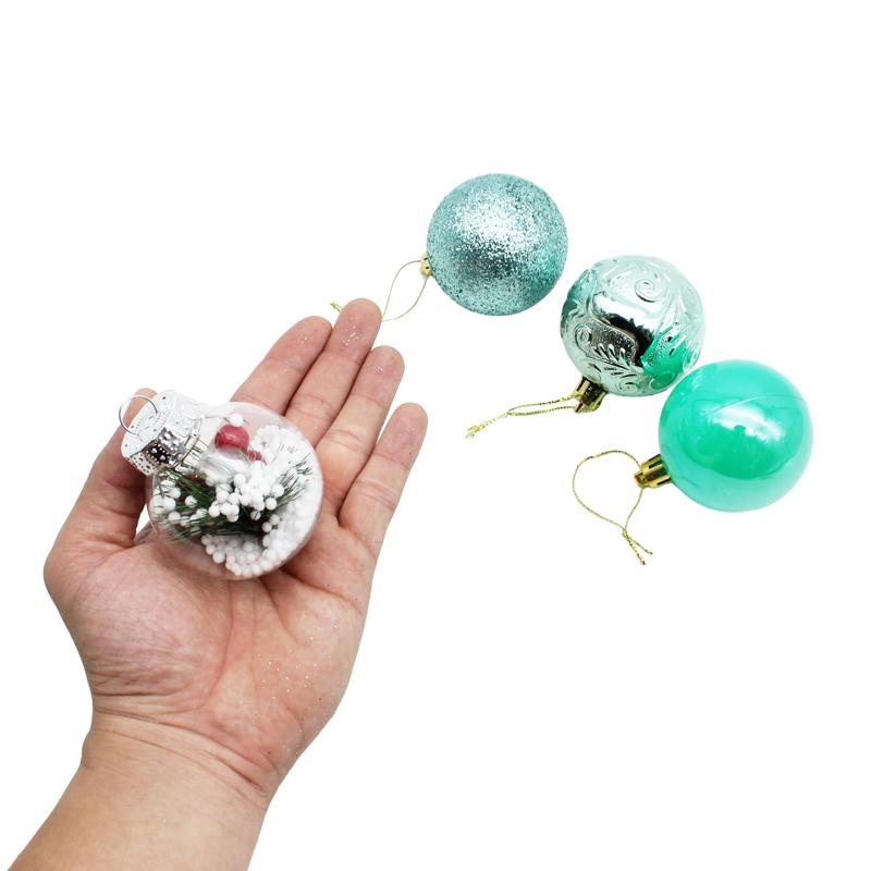 Hộp 16 Trái Châu Trang Trí Giáng Sinh - 6ADPIE16-E78 - Màu Xanh Mint